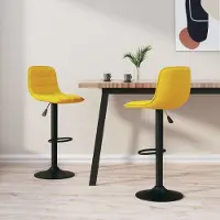 Prolenta Maison Exclusive - Lot de 2 tabourets de bar en velours jaune