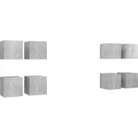 vidaXL Armoires TV murales 8 pcs. Gris béton 30,5x30x30 cm