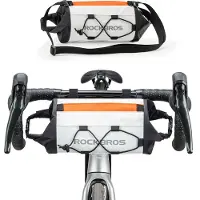 RockBros Sacoche de guidon Sacoche de vélo hydrofuge PVC, 2L-2,4L blanc