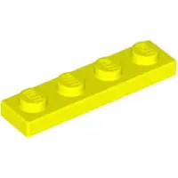 LEGO 1x4 plaque 3710 - 250 pièces jaune fluo