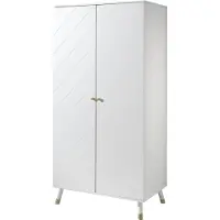 Furnlux Classic FURNLUX Armoire à vêtements pour enfants Billy Blanc 100cm / Couleur principale : Blanc / Dimensions : 100 x 60 x 200 cm