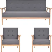 Syfax Ensemble de canapés 3 pcs Tissu Gris foncé