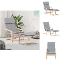vidaXL Fauteuil de relaxation avec pouf Tissu gris clair - Fauteuil