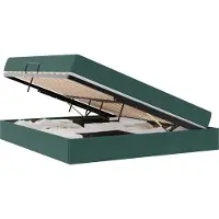 Syfax Lit avec rangement et matelas Vert foncé 180 x 200 cm Velours