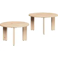 Prolenta Maison Exclusive - Table basse, lot de 2, couleur naturelle, 47,5 x 47,5 x 27 cm, en bois massif de pin