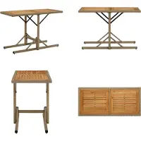 vidaXL Table de jardin Beige Bois massif Acacia et Poly Rattan - Table de jardin - Tables de jardin - Table de terrasse - Outdoor Table