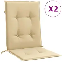 vidaXL Coussins de chaise basse 2 pcs. Melange Beige 100x50x4 cm Tissu