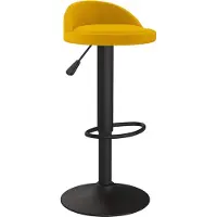 Syfax Tabouret de bar jaune velours