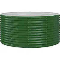 vidaXL Lit surélevé Vert 140x140x68 cm Acier revêtu par poudre