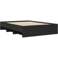 Syfax Cadre de lit sans matelas noir 140x200 cm bois d'ingénierie