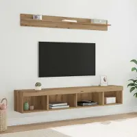 Prolenta Maison Exclusive - Ensemble de 5 étagères murales pour télévision, en bois stratifié imitation chêne artisanal