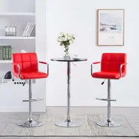 Prolenta Maison Exclusive - Lot de 2 tabourets de bar en similicuir rouge