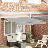 vidaXL Simple Store rétractable Gris clair 300x250 cm Tissu - Stores FR1966113 2parcel