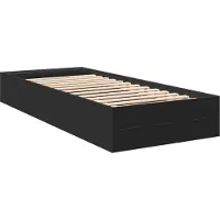 Syfax Cadre de lit sans matelas noir 75x190 cm