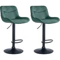 CLP 2x Vonore chaise de bar - velours, structure noire - Gris