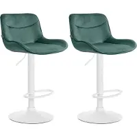 CLP 2x Vonore chaise de bar - velours, structure chromée - Gris
