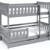 Furnlux Classic FURNLUX Lit superposé Lila Gris 80x160cm / Couleur principale : Gris / Dimensions : 86 x 141 x 168 cm