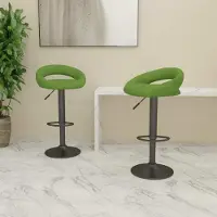 Prolenta Maison Exclusive - Lot de 2 tabourets de bar en velours vert clair