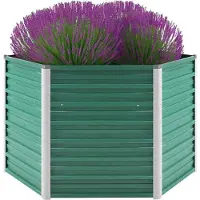 Syfax Lit surélevé de jardin Acier galvanisé 129x129x77 cm Vert