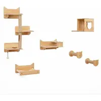 Northix Ensemble d'escalade mural pour chat avec hamac, griffoirs et maison