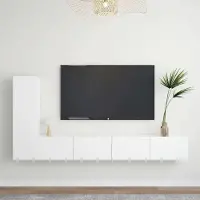 Prolenta Maison Exclusive - Ensemble de meubles TV 3 pcs Blanc Bois d'ingénierie