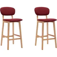 Prolenta Maison Exclusive - Lot de 2 tabourets de bar en tissu bordeaux