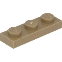 LEGO 1x3 plaque 3623 - 100 pièces beige foncé