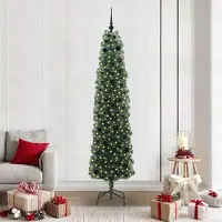 vidaXL Meubles Arbre de Noël artificiel 300 LED avec support Vert 210 cm - 3354521