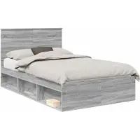 Syfax Cadre de lit Gris Sonoma 135 x 190 cm Bois de pin massif