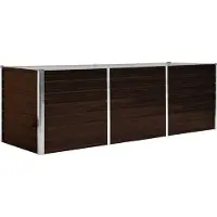 Syfax Lit surélevé de jardin Marron 240x80x77 cm Acier galvanisé