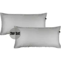 Schöner Wohnen Kollektion SCHÖNER WOHNEN-Collection Satin Parure de lit PLAIN Gris 40 x 80 cm 2pcs