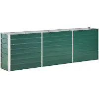 Syfax Lit surélevé de jardin Acier galvanisé 240x40x77 cm Vert