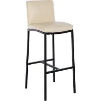 CLP Tabouret de bar Freeport, couleur : blanc, matériau de base : similicuir