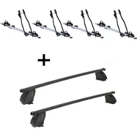 VDP 4x porte-vélos SAGITTAR + barres de toit K1 MEDIUM compatibles avec Fiat Multipla I (5 portes) 98-03