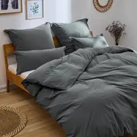 Blumtal linge de lit 155x220cm Anthracite- 100% coton- 1 housse de couette + 1 taie d'oreiller 40x80cm