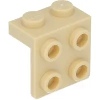 LEGO : 50x plaque angulaire 1x2 - 2x2 beige