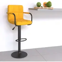 Prolenta Maison Exclusive - Tabouret de bar en velours jaune moutarde