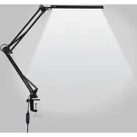 Jiubiaz Lampe de bureau LED 10W Lampes de table FlexBar Lampe de bureau Éclairage à intensité variable pour le travail,l'étude Lampe d'architecte avec bras pivotant