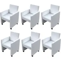 Syfax Chaises à manger lot de 6 blanc similicuir