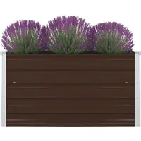 Prolenta Maison Exclusive - Jardinière surélevée 100 x 100 x 45 cm Acier galvanisé Marron