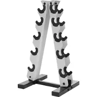 StarTech.com Support pour haltères - A-Frame 5 niveaux - Acier inoxydable - Capacité de charge 100 kg - Pour salle de sport à domicile et salle de fitness - Blanc