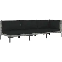 Syfax Salon de jardin 3 pcs Gris foncé Résine tressée demi-ronde