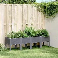 Prolenta Maison Exclusive - Jardinière sur pieds bleu gris 160x40x42 cm PP