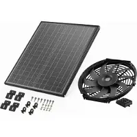 StarTech.com Évacuation solaire Ventilateur Aération avec thermostat - Ventilateur Φ340x70mm - Évacuation d'air à énergie solaire