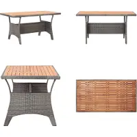 vidaXL Table de jardin Gris 120x70x66 cm Acacia Bois Massif - Table de jardin - Table d'extérieur - Tables d'extérieur