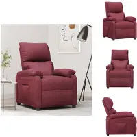 vidaXL Fauteuil relax vin rouge tissu - fauteuil