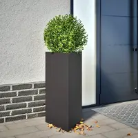 Prolenta Maison Exclusive - Bac à plantes noir triangulaire 40 x 34,5 x 75 cm en acier