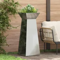 Prolenta Maison Exclusive - Jardinière colonne argentée 40 x 40 x 100 cm