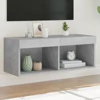 Prolenta Maison Exclusive - Meuble TV avec éclairage LED gris béton 80x30x30 cm