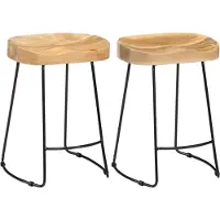Prolenta Maison Exclusive - Tabourets de bar Gavin, lot de 2, en bois massif de manguier